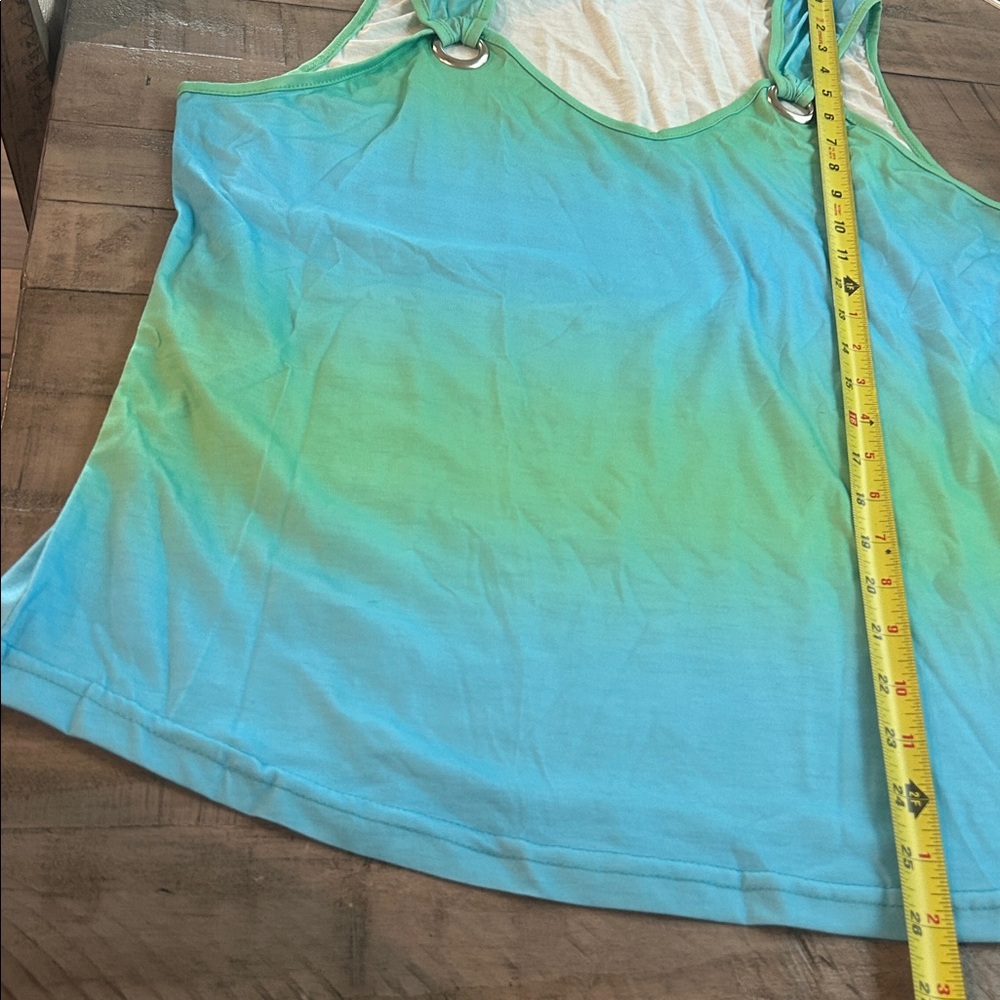 Lovely Gradient Ombre Tank Top Casual Crew Neck Summer Sleeveless Sz 12 - Picture 7 of 7